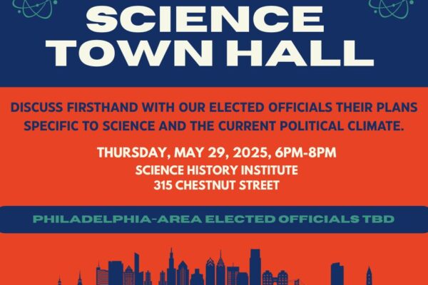 May 29: Science Townhall with Elected Officials – In person (with Reps. Isaacson, Khan, and Rabb)